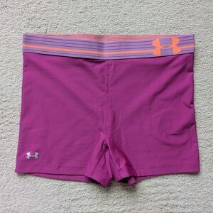 Under Armour Pink Purple Athletic Compression Shorts